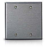 Leviton 81025-40 Metal Blank Plate 2-Gang - Box Mount